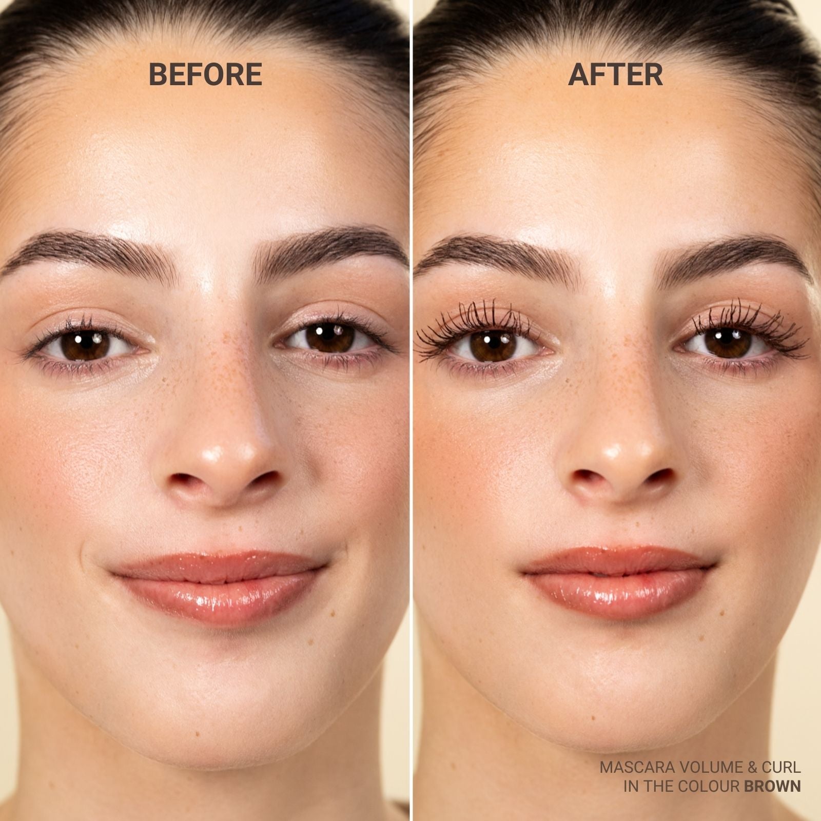 MASCARA VOLUME & CURL (WITH EYELASH SERUM) - BROWN