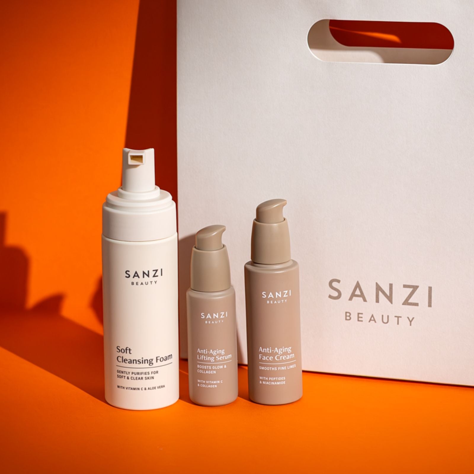 PACKAGE: CLEANSE + ANTI-AGING SERUM + ANTI-AGING FACE CREAM